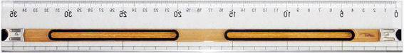 ユニバーサル定規３５ｃｍ（Tapiro 2 Wood）,UniversalRuler,アンティークホワイト・裏面,カルトナージュ,カルトン,ずれないカッティング定規,滑らないカッティング定規・Non-slip cutting ruler